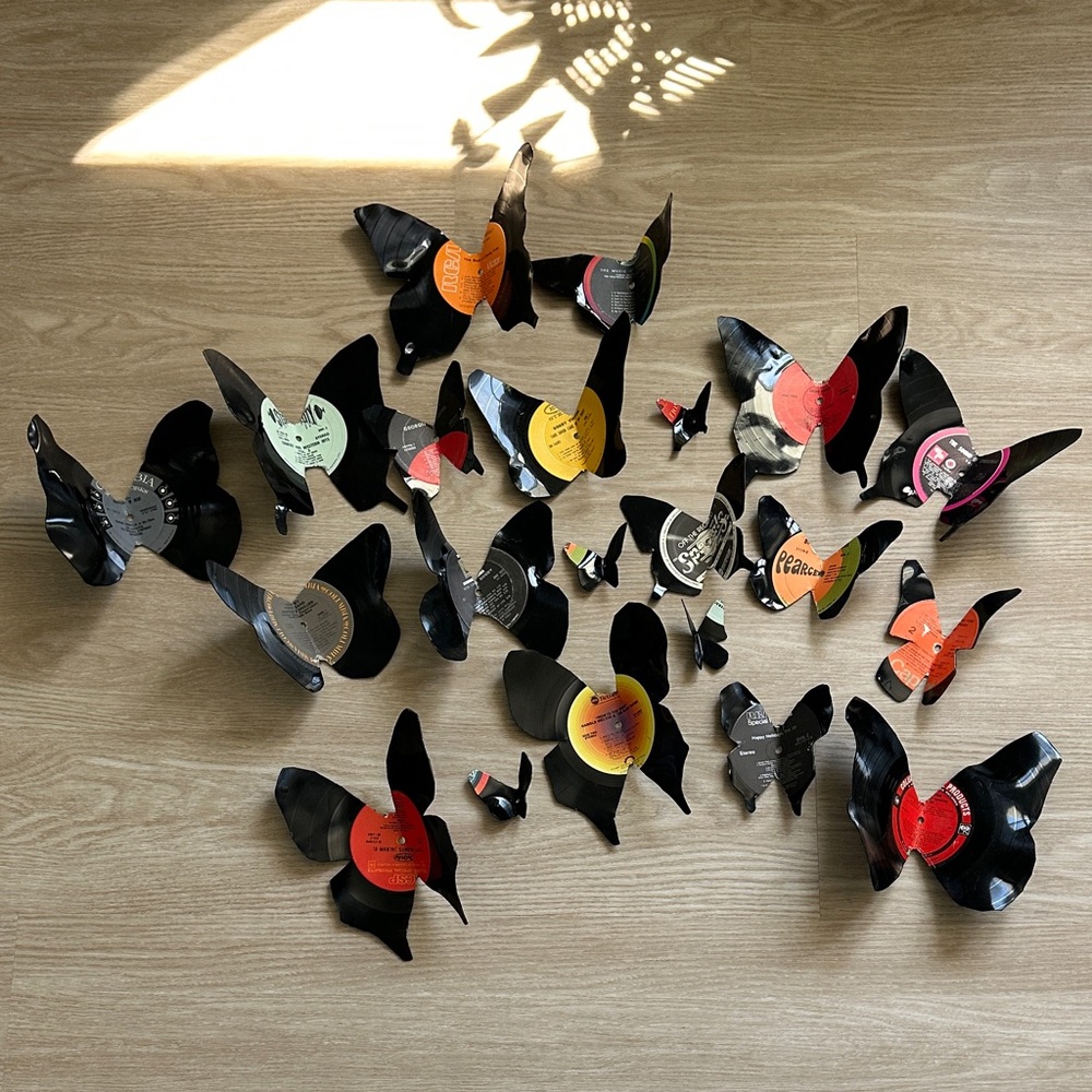Vinyl Record Butterfly Wall Art